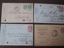 4 Entiers Postaux  Pour Le Luxembourg 1905/1917 , Beaux Cachets - Autres & Non Classés