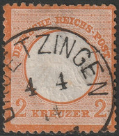 Germany 1872 Sc 8 Mi 8 Used [..]etzingen Cancel Large Thin - Used Stamps