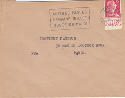 LETTRE. 1957. MULLER 15 Fr PUBLICITE MACHINE A LAVER LINCOLN. ANTIBES POUR PARIS      /  2 - Storia Postale