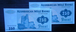 AZERBAIJAN, P 13a , 250 Manat , ND 1992 , UNC , 2 Consecutive Notes - Azerbaïjan