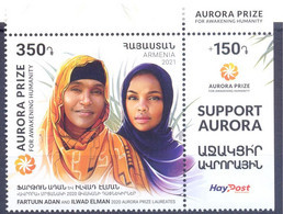 2021. Armenia, Aurora Prize, Somalian Human Right, 1v + Label, Mint/** - Arménie