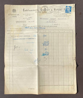 Facture Ets Silbert & Ripert Pour Arles Affranchissement Type Gandon Perforé Oblitération 1948 - Cartas & Documentos
