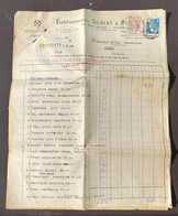 Facture Ets Silbert & Ripert Pour Arles Affranchissement Composé Type Gandon Perforé Oblitération 1948 - Cartas & Documentos