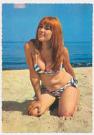70s SEXY BIKINI  GIRL ON BEACH, EROTIC, PIN UP,  Old Photo Postcard - Pin-Ups