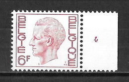 COB 1646P ** - Numéro De Planche 4 - 1971-1980