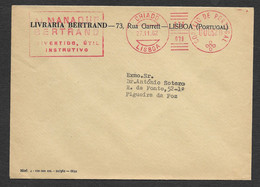 Portugal EMA Cachet Rouge Librarie Bertrand Pub Almanaque Almanach 1962 Bookshop Almanac Advert Meter Franking - Maschinenstempel (EMA)