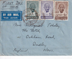 .INDIA 1948 GANDHI COVER POST ON THE DAYOF ISSUE. - Covers & Documents