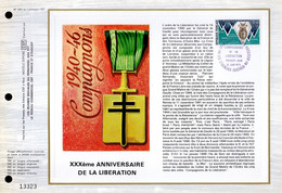 ✅ " 30 ANS DE LA LIBERATION " Sur Feuillet CEF 1er Jour De 1974 N° YT 1797. Parfait état. FDC - WW2