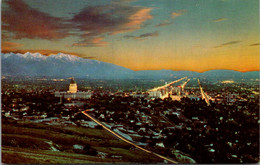 Utah Salt Lake City And Valley At Night From Bee Mountain - Salt Lake City