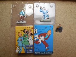 Hergé Tintin, Lot Tintin Plaques Sérigraphies + Jeux De Cartes 7 Familles + 1 Pin's Numéroté.....COLONNE3 - Objets Publicitaires