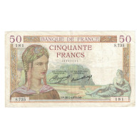 France, 50 Francs, Cérès, 1935, 1935-02-28, TTB, Fayette:17.5, KM:81 - 50 F 1934-1940 ''Cérès''