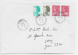 BEQUET 50C PAIRE FAUX TIMBRE + LIBERTE 1FR+20C LETTRE 74 LE GRAND BORNAND 13.4.1988 HAUTE SAVOIE - 1971-1976 Marianne Van Béquet