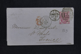 ROYAUME UNI - Victoria 3p. Sur Lettre De Bristol Pour La France En 1873 - L 125473 - Covers & Documents