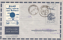 1958 Balloon Mail - Balloon Flight Over The Tatra Mountains  SYRENA - POWR - Balloons