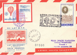 1971 Balloon Mail - Transported In A Balloon BZG STOMIL (Copernicus) 01590 - POWR - Globos