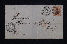 ROYAUME UNI - Victoria 1p Sur Lettre De Liverpool Pour La France En 1869 - L 125499 - Briefe U. Dokumente