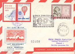 1971 Balloon Mail - Transported In A Balloon BZG STOMIL (Copernicus) 02408 - POWR - Globos