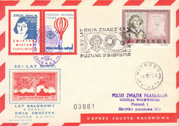 1971 Balloon Mail - Transported In A Balloon BZG STOMIL (Copernicus) 03881 - POWR - Ballonnen