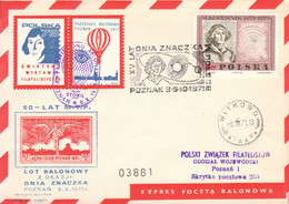 1971 Balloon Mail - Transported In A Balloon BZG STOMIL (Copernicus) 03881 - POWR - Balloons