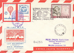 1971 Balloon Mail - Transported In A Balloon BZG STOMIL (Copernicus) 04255 - POWR - Globos