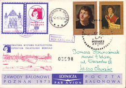 1973 Balloon Mail - Transported In A Balloon BZG KATOWICE (Copernicus) 03598 - POWR - Palloni