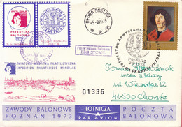 1973 Balloon Mail - Transported In A Balloon BZG STOMIL (Copernicus) 01336 - POWR - Ballons