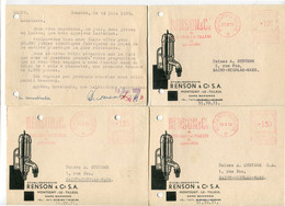 1959  4 Kaarten Ets RENSON & Cie S.A. Montigny Le Tilleul Gare Bomerée Naar St Nicolas - Ref 109 - ...-1959