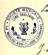 1912 LA LYRE VOULTRAINE LETTRE INVITATION à Mr Le Maire Par Société Musicale La Voulte Dur Rhône (Ardèche) Sign. V SCANS - Reclame