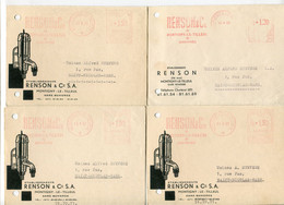 1956/59  4 Kaarten Ets RENSON & Cie S.A. Montigny Le Tilleul Gare Bomerée Naar St Nicolas - Ref 114 - ...-1959