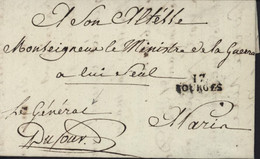 Cher Marque Postale 17 Bourges Franchise Général Dufour Autographe Rapport Journalier Militaire Politique Administratif - 1801-1848: Précurseurs XIX