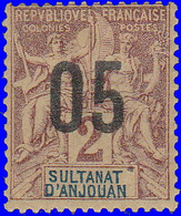 Anjouan 1912. ~ YT 20* - 05 / 2 C. Type Sage - Unused Stamps