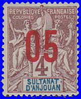 Anjouan 1912. ~ YT 21* - 05 / 4 C. Type Sage - Unused Stamps