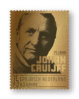 CARIBISCH NEDERLAND DUTCH CARIBEAN BONAIRE JOHAN CRUIJFF CRUYFF GOLDEN STAMP LIMITED EDITION ONLY 1000 PIECES MNH 2022 - Unused Stamps