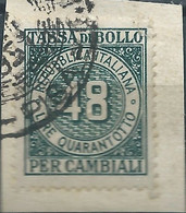 ITALIA-ITALY-ITALIEN,1947-50 Tassa Di Bollo,Revenue Fiscal -Tax 48L,Obliterated On The Document Fragment - Steuermarken