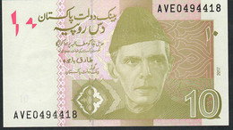 PAKISTAN P45p 10 RUPEES 2017 #AVE Signature 20 UNC. - Pakistan