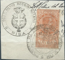 ITALIA-ITALY-ITALIEN,1885 Atti Amministrativi,1L,Revenue Fiscal-Tax ,Obliterated On The Document Fragment - Fiscales