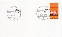 52711 - Bund - 1972 - 20Pfg Olympiade Muenchen EF A BlankoKte SoStpl MUENCHEN - OLYMPISCHE SPIELE RINGEN - Ete 1972: Munich