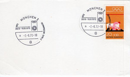 52712 - Bund - 1972 - 20Pfg Olympiade Muenchen EF A BlankoKte SoStpl MUENCHEN - OLYMPISCHE SPIELE - Ete 1972: Munich