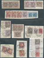 ITALIA-ITALY-ITALIEN,1905/1917 Marca Da Bollo,Revenue Fiscal -Tax,Obliterated On The Document Fragment,Mixed Batch - Fiscali