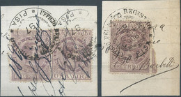 ITALIA-ITALY-ITALIEN,1885/98,Marca Da Bollo,Revenue Fiscal -Tax,1-2-3Lire,Obliterated On The Document Fragment - Revenue Stamps