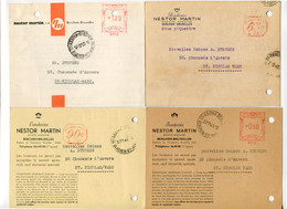 1948/53 4 Kaarten NESTOR MARTIN S.A. Berchem Bruxelles Fonderies  - Ref 123 - STEMPEL Sous Sequestre - ...-1959