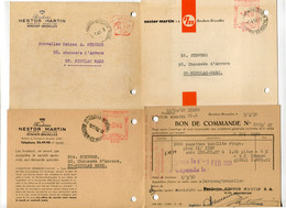 1948/53 4 Kaarten NESTOR MARTIN S.A. Berchem Bruxelles Fonderies  - Ref 122 - STEMPEL Sous Sequestre - ...-1959