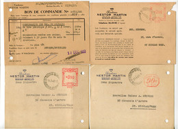 1949/53 4 Kaarten NESTOR MARTIN S.A. Berchem Bruxelles Fonderies  - Ref 130 - STEMPEL Sous Sequestre - ...-1959