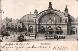 ! Alte Ansichtskarte, Straßenbahnen, Tram, Frankfurt Am Main, Hauptbahnhof, 1905 - Gares - Sans Trains