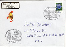 52863 - Bund - 2014 - 75c Blumen EF A Bf SoStpl NUERNBERG - .... CHRISTKINDLESMARKT -> Wakefield, MA (USA) - Christendom