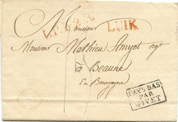 BELGIQUE - LUIK + L.P.B.2.R. + PAYS BAS PAR GIVET SUR LETTRE DE LIEGE, 1822 - 1815-1830 (Dutch Period)