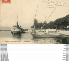 74 EVIAN-LES-BAINS. L'Embarcadère 1912 écrite Au Café Du Vaudeville à Paris - Evian-les-Bains