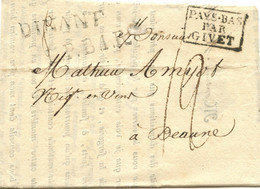 BELGIQUE - DINANT + L.P.B.1.R + PAYS BAS PAR GIVET SUR LETTRE D'ERMETON POUR BEAUNE, 1822 - 1815-1830 (Periodo Holandes)