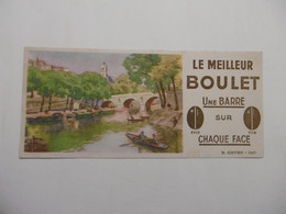 Buvard Illustré - Chauffage Charbon Boulet - Illustration Bateaux Barques Péniches - C