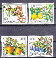 Yugoslavia Republic 1987 Flora Fruits Mi#2221-2224 Mint Never Hinged - Ungebraucht